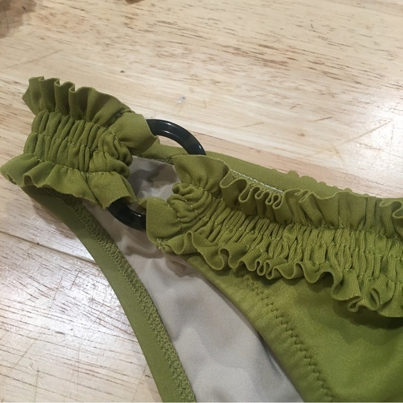 J crew large green ruffle bikini bottoms - Picture 3 of 7